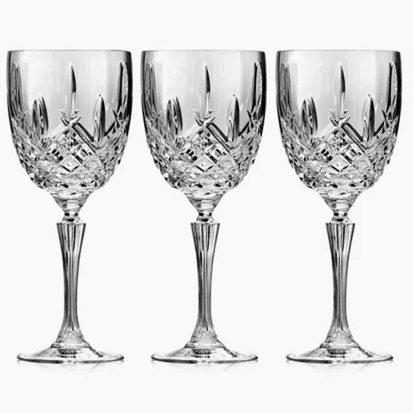 MARQUIS by WATERFORD Classic "Markham" Pattern Set of 3 Water Goblets Signed EUC - Picture 1 of 7